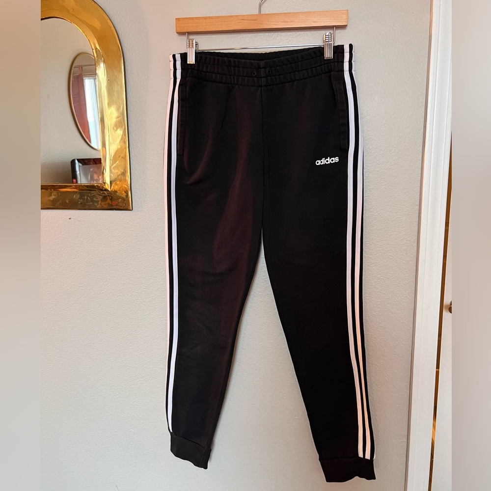 Adidas ESSENTIALS WARM-UP 3-STRIPES TRACK PANTS - black/white adidas track pants
